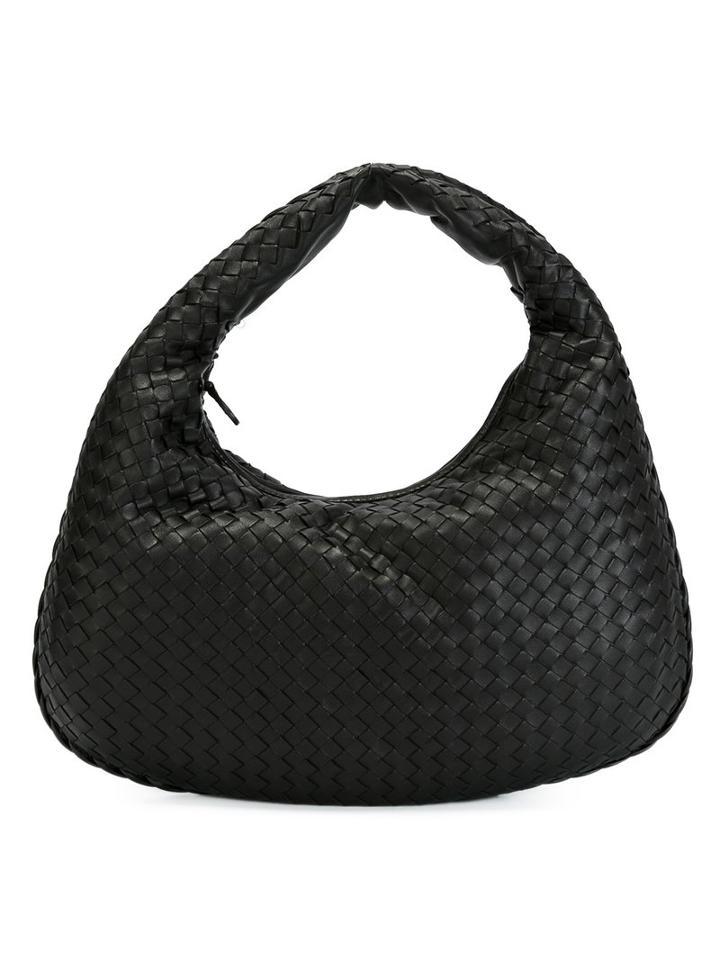 Bottega Veneta Woven Hobo Tote, Women's, Black, Nappa Leather