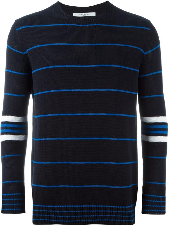 Givenchy Striped Jumper, Men's, Size: Large, Blue, Cotton