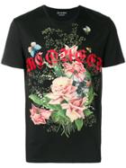 Alexander Mcqueen Floral Logo T-shirt - Black