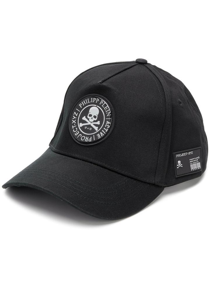 Philipp Plein Front Skull Logo Cap - Black
