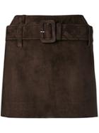 Prada Belted Mini Skirt - Brown