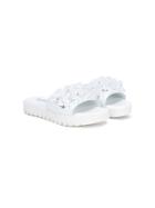 Quis Quis Crystal Bead Embellished Sandals - White