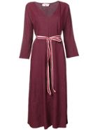 Danielapi Striped Belt Dress - Red