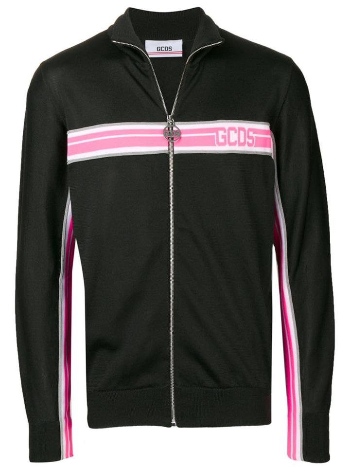 Gcds Logo Stripe Detail Track Jacket - Black