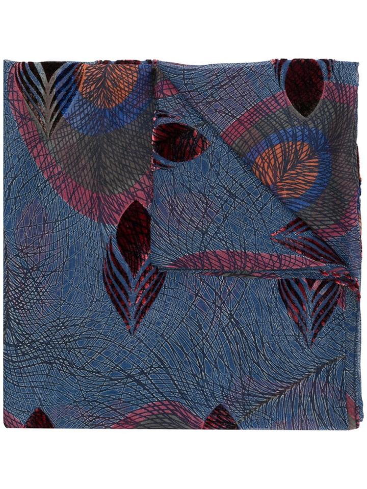 Odeeh Floral Print Scarf - Blue