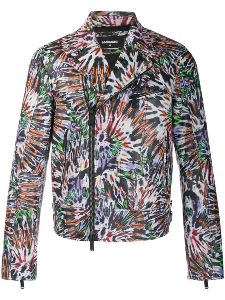 Dsquared2 Tie Dye Biker Jacket - White