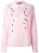 Comme Des Garçons Girl Applique Checked Shirt - Pink & Purple