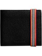 Burberry Heritage Stripe Leather International Bifold Wallet - Black