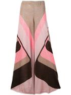 Circus Hotel Shiny Palazzo Trousers - Pink