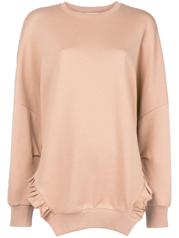 Dorothee Schumacher Frill-trim Shift Sweatshirt - Nude & Neutrals
