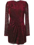 Saint Laurent Dotted Sheer Mini Dress - Red