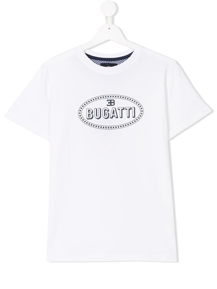Bugatti Kids Logo Printed T-shirt - White