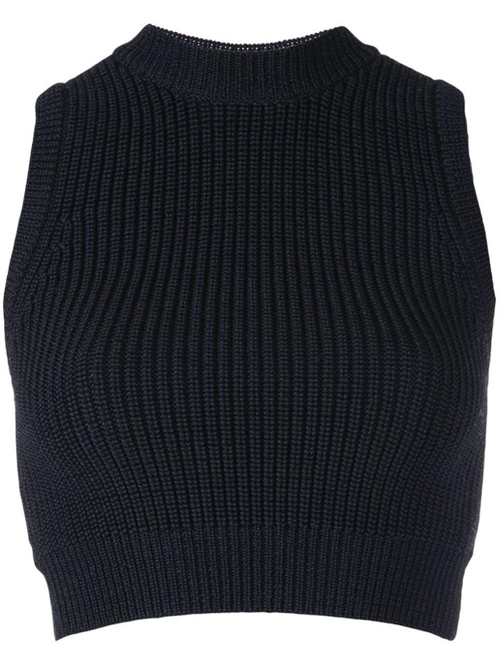 Cushnie Sleeveless Cropped Top - Blue
