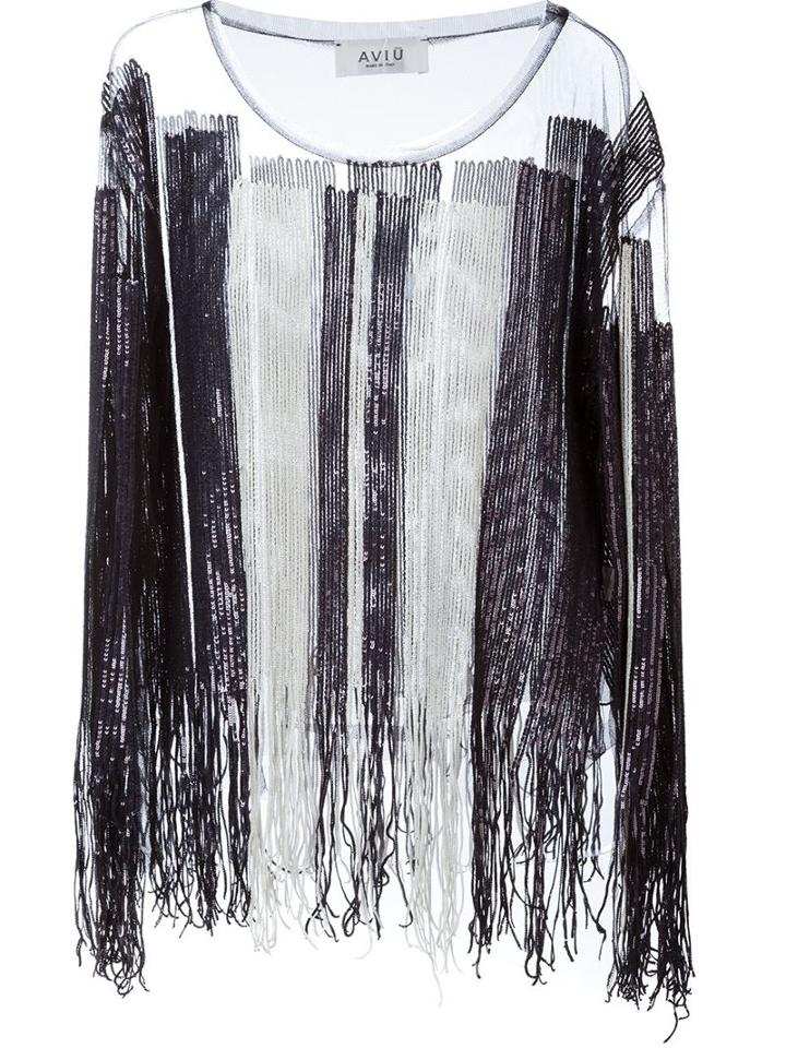Aviù Sequin Sheer Blouse