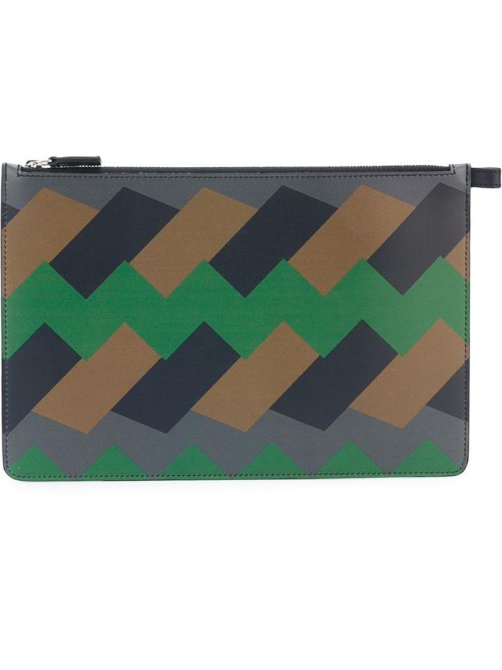 Salvatore Ferragamo Geometric Print Clutch