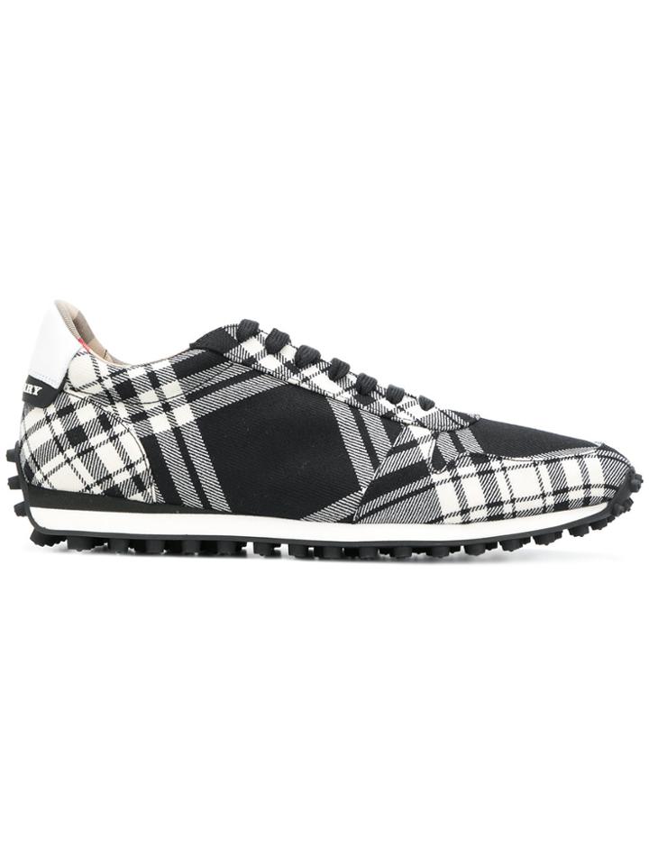 Burberry Checkered Designer Sneakers - Black