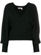 Chloé V-neck Cropped Sweater - Black