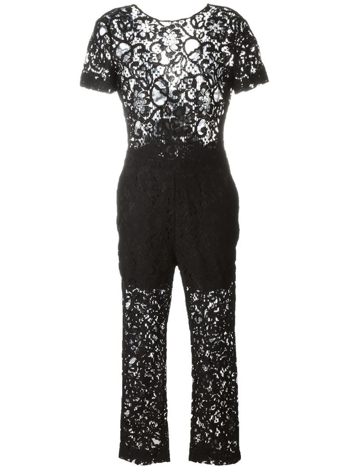 Msgm Lace Jumpsuit, Women's, Size: 44, Black, Polyester/cotton/polyamide