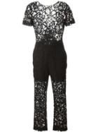 Msgm Lace Jumpsuit, Women's, Size: 44, Black, Polyester/cotton/polyamide