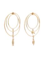 Marni Three-hoop Charm Earrings - Gold