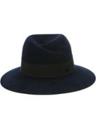 Maison Michel Fedora Hat, Women's, Size: Small, Blue, Wool Felt