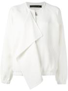 Barbara Bui Front Flap Bomber Jacket, Women's, Size: 36, White, Polyester/viscose
