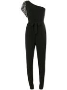 Michael Michael Kors Asymmetric Rhinestone Embellished Jumpsuit -