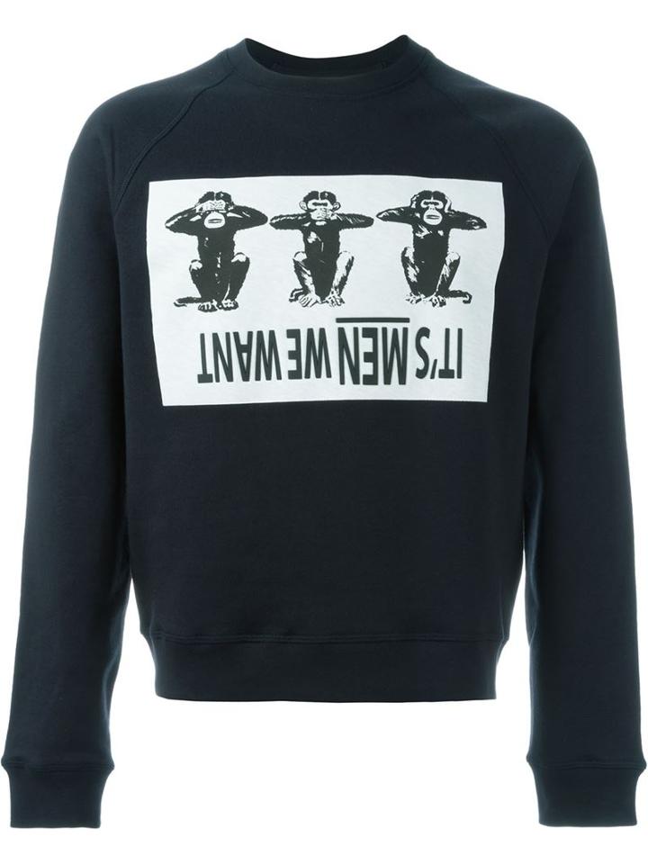 Andrea Pompilio Wise Monkey Print Sweatshirt