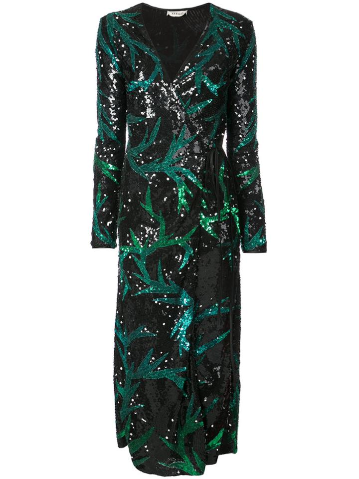 Attico Sequin Embellished Evening Dress - Green