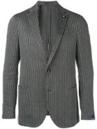 Lardini Striped Blazer Jacket - Blue