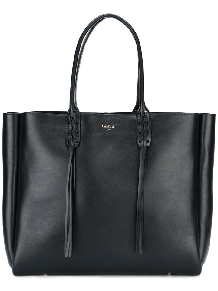 Lanvin Shopper Tote Bag, Women's, Black, Calf Leather