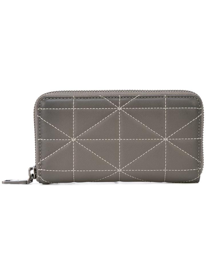 Coach Zip Around Phone Wallet In Quilted Leather - Grey