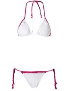 Amir Slama Triangle Bikini Set, Women's, Size: P, White, Elastodiene