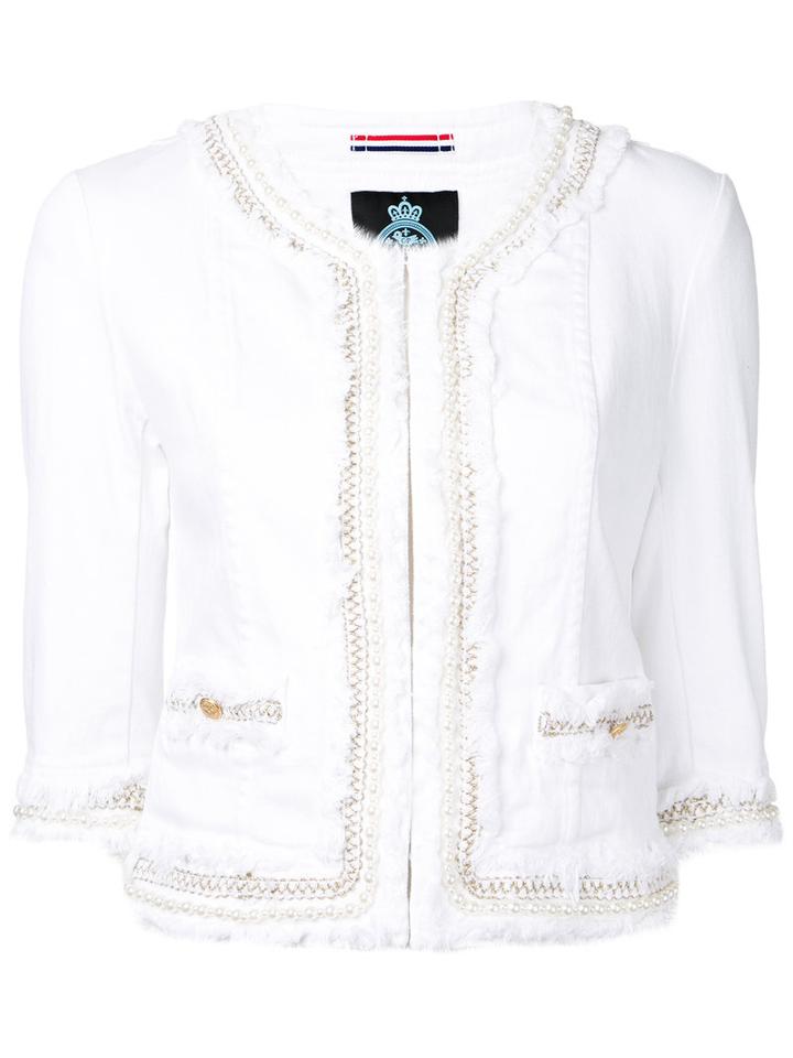 Guild Prime Cropped Jacket, Women's, Size: 34, White, Cotton/polyurethane