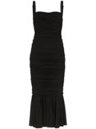 Dolce & Gabbana Ruched Midi Dress - Black