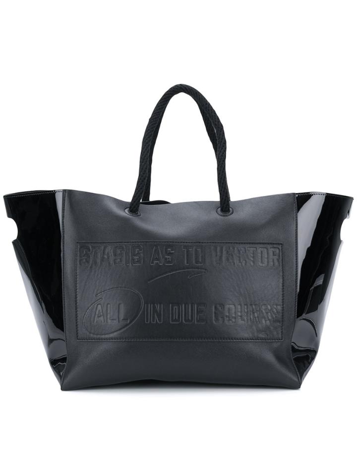 Sacai Embossed Vector Shopper Tote - Black