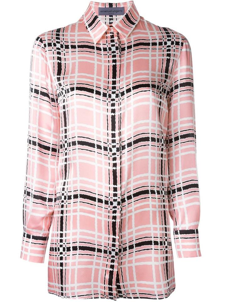 Emanuel Ungaro Checked Shirt, Women's, Size: 38, Pink/purple, Silk