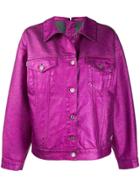 Msgm Boxy Metallic Jacket - Pink