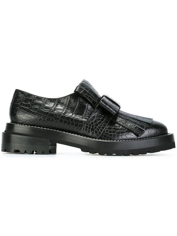 Marni Snakeskin Effect Fringed Loafers