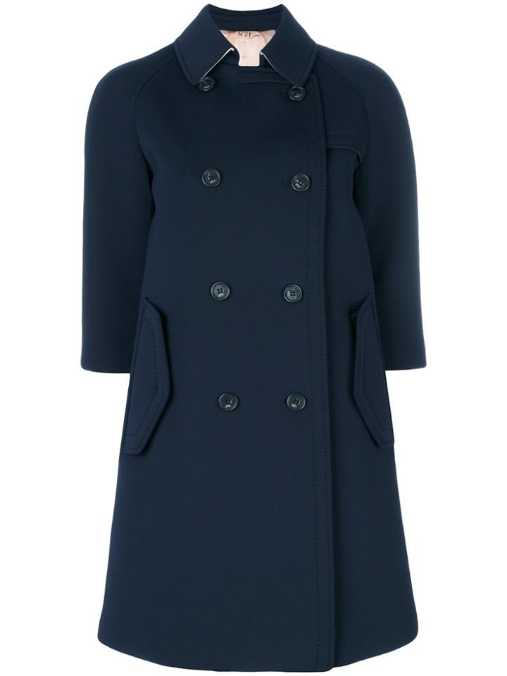 No21 Double Breasted Coat - Blue