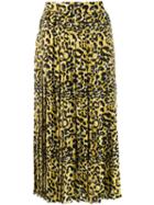 Gucci Leopard Print Pleated Skirt - Black