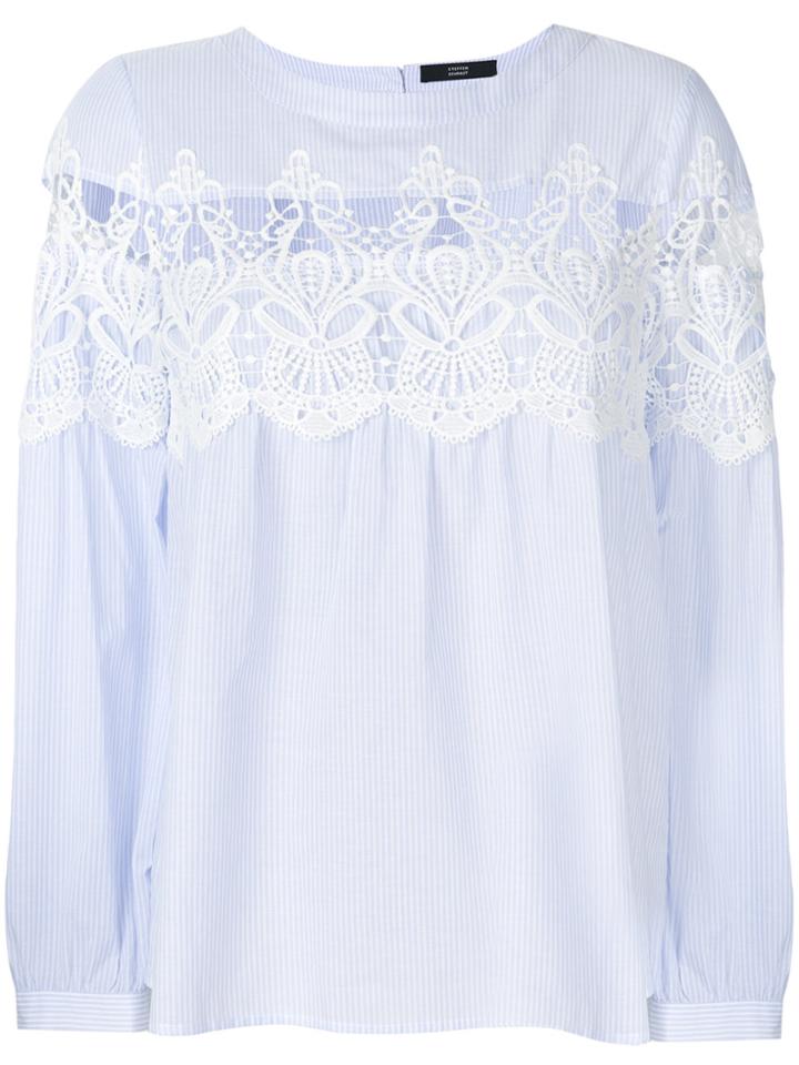 Steffen Schraut Lace Insert Blouse - Blue