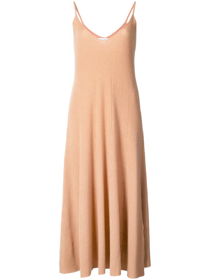 Ryan Roche - Ribbed Circle Dress - Women - Cashmere - Xs, Nude/neutrals, Cashmere