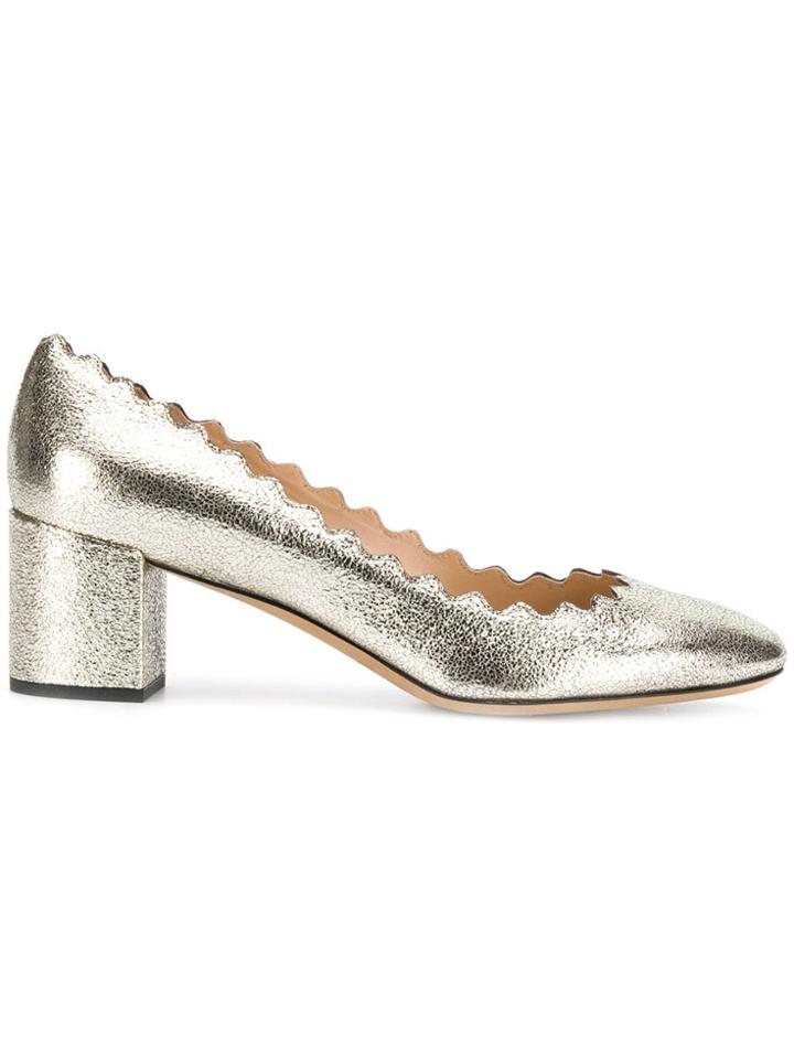 Chloé Scalloped Ballerina Pumps - Silver