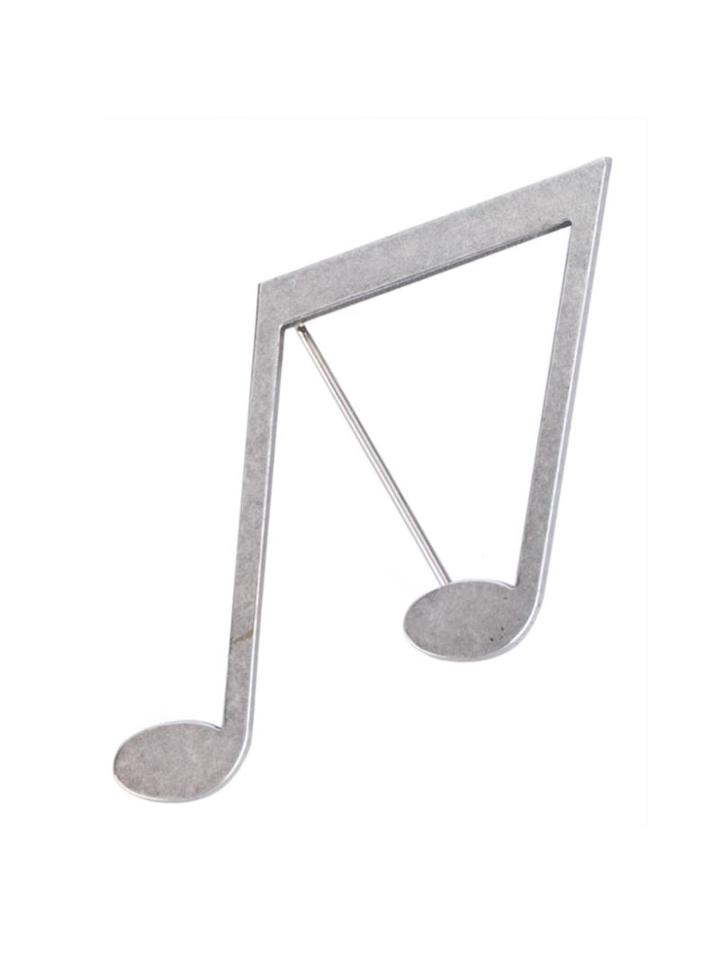 Saint Laurent Musical Note Pin, Men's, Metallic