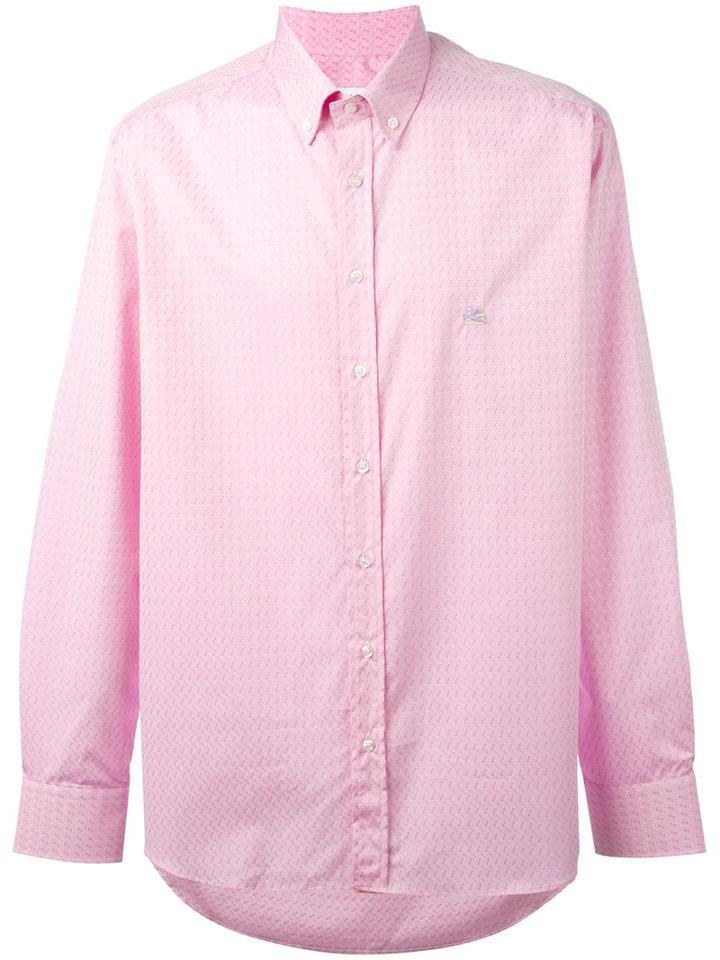 Etro - Textured Shirt - Men - Cotton - L, Pink/purple, Cotton