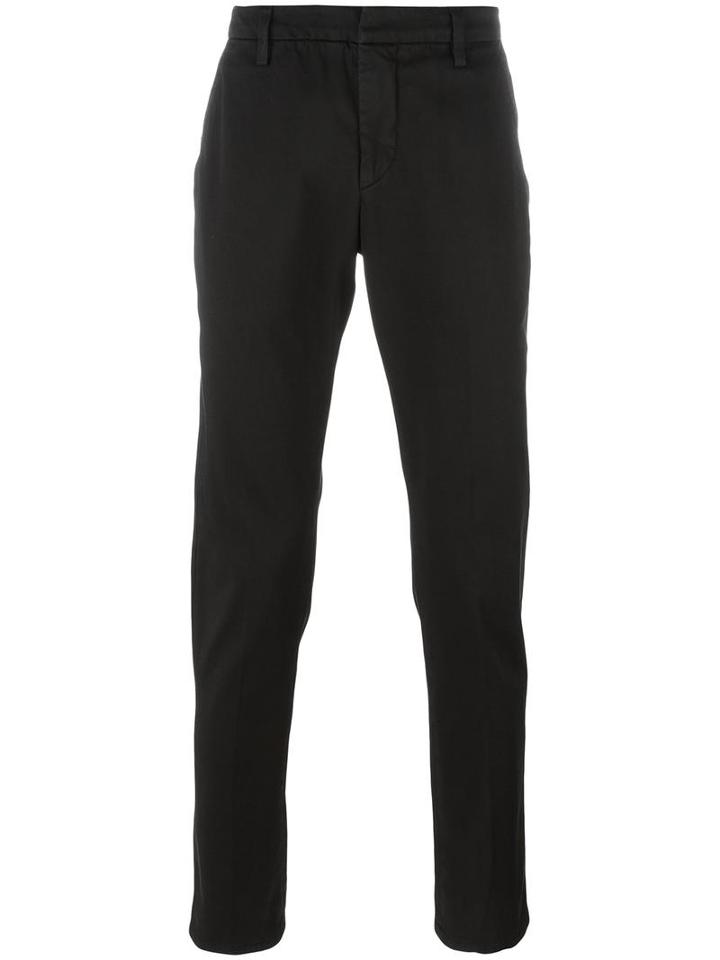 Dondup Tapered Trousers, Men's, Size: 30, Black, Cotton/spandex/elastane