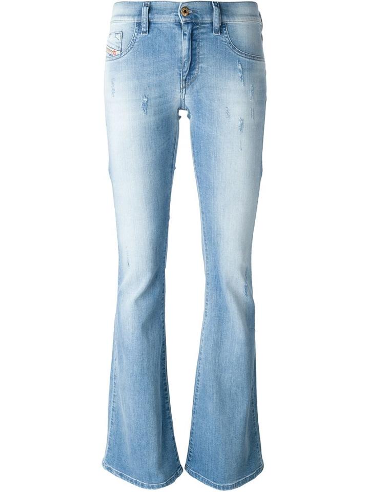 Diesel Livier Flared Jeans, Women's, Size: 30, Blue, Cotton/spandex/elastane