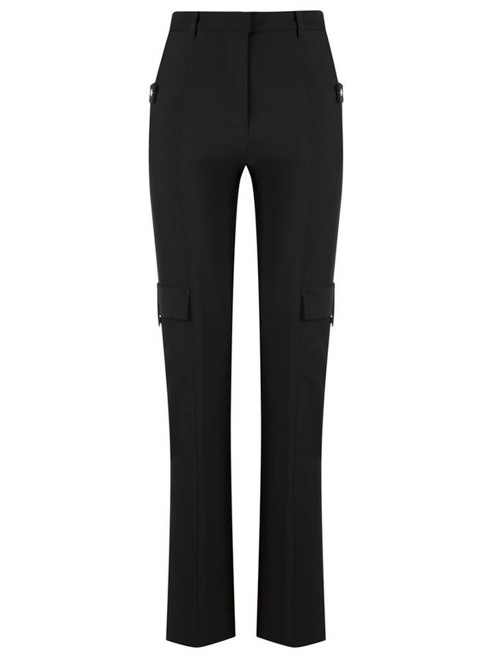 Reinaldo Lourenço Straight Leg Trousers, Women's, Size: 40, Black, Polyester/spandex/elastane