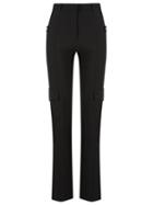Reinaldo Lourenço Straight Leg Trousers, Women's, Size: 40, Black, Polyester/spandex/elastane